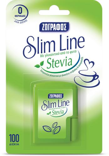 Γλυκαντικό Slim line με Stevia Ζωγράφος (100τεμ)